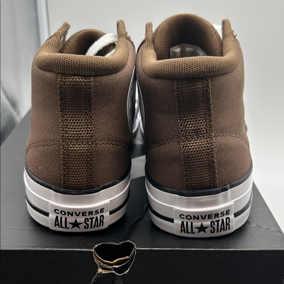 Converse Chocolate High-Tops with White Trim - Picture 5 of 8